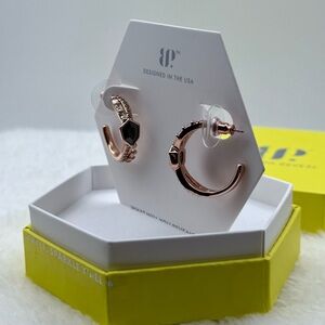 NIB Bomb Party OG Earrings “Just Add Glow” ER96147 Black Onyx on Rose Gold